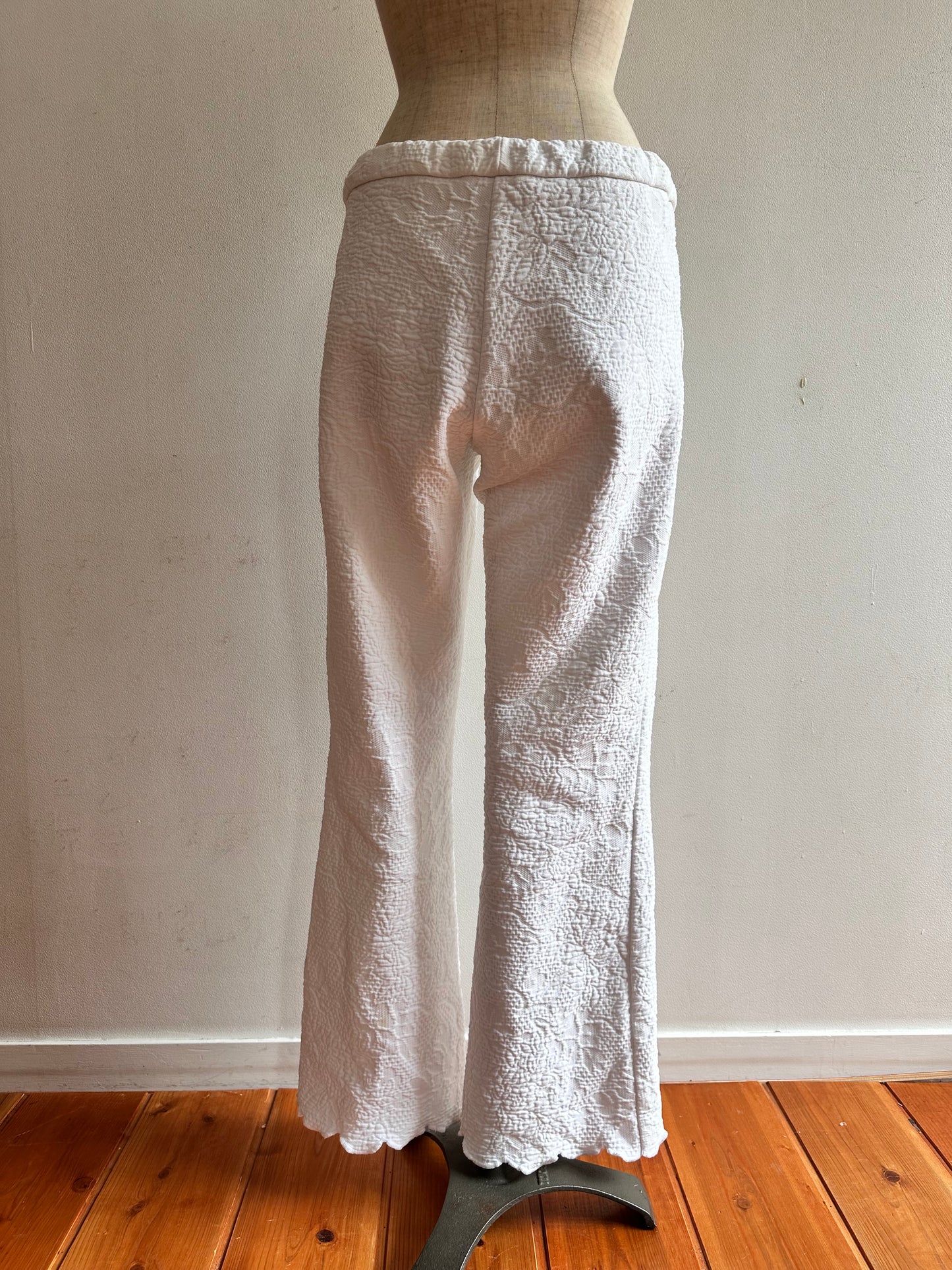 old fabric slim flare pants