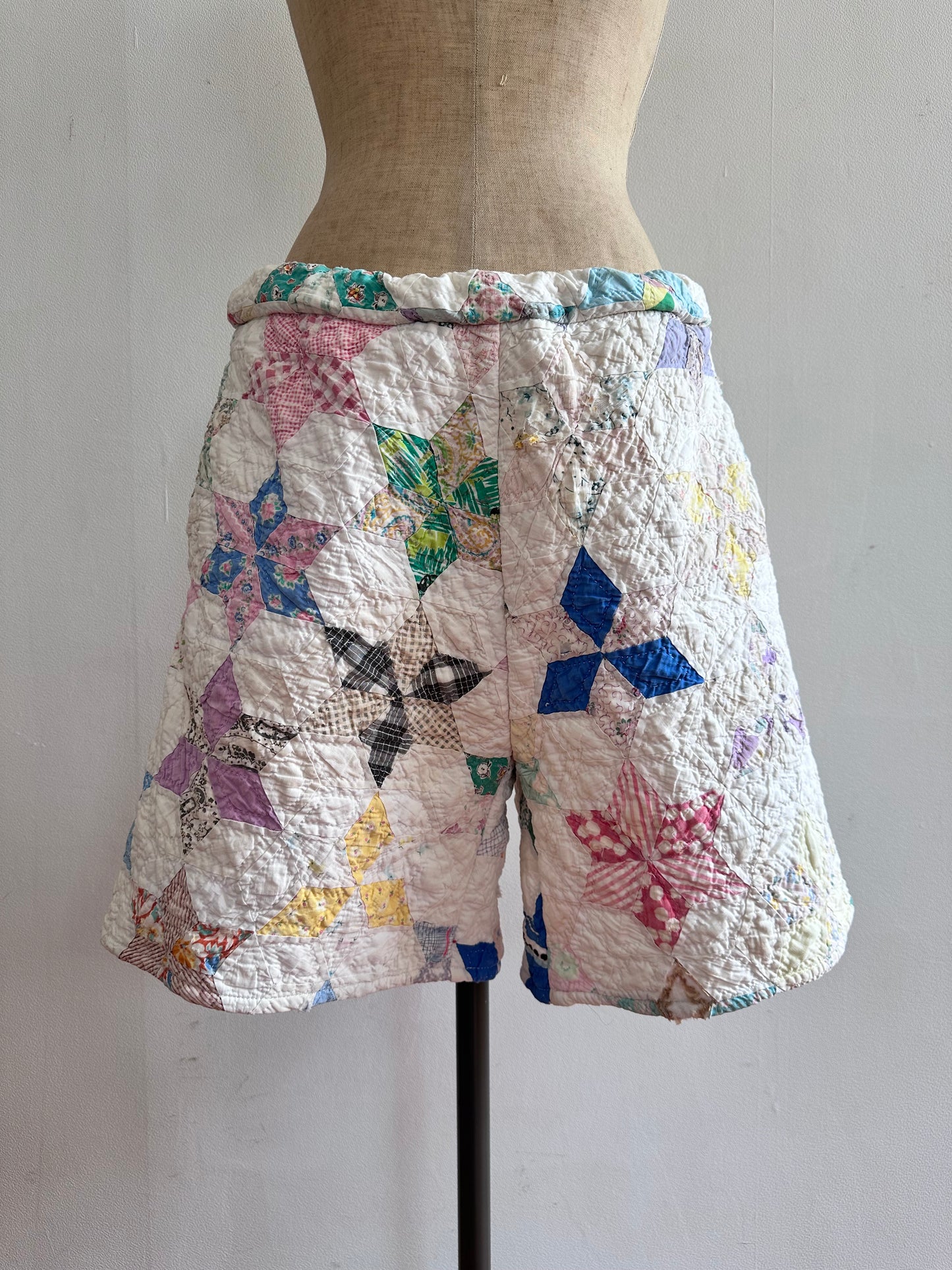 old quilt short pants