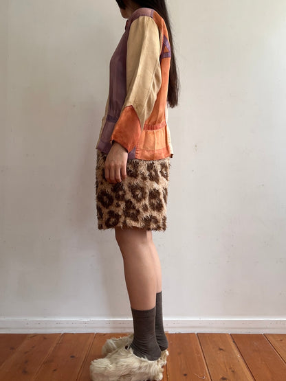 old fur short pants / leopard
