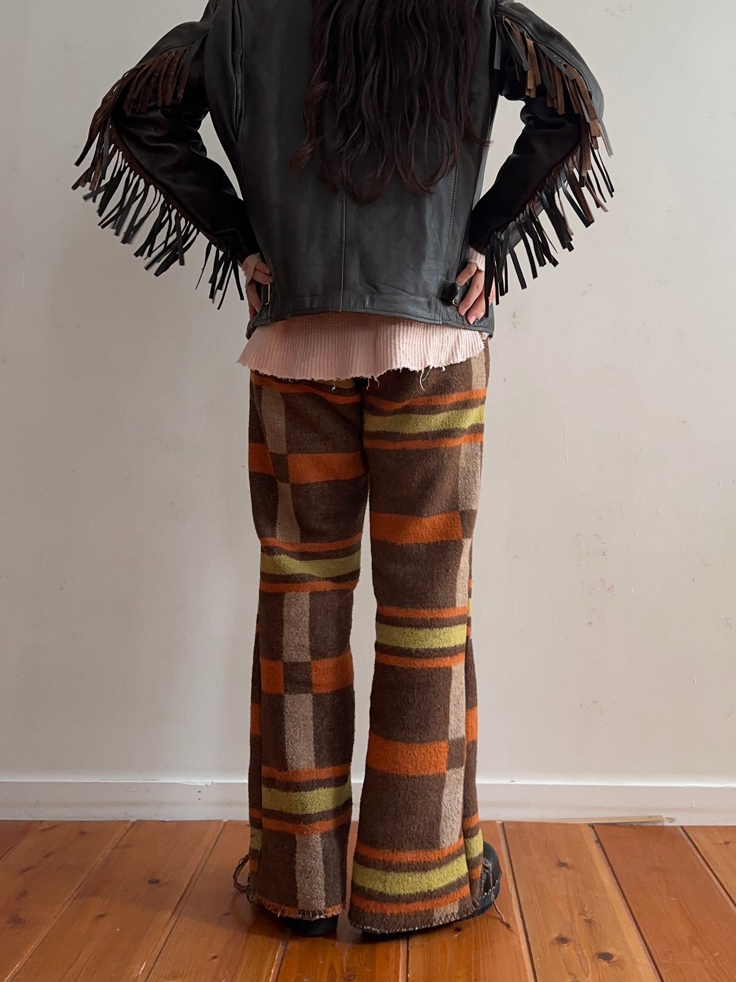 old blanket slim flare pants