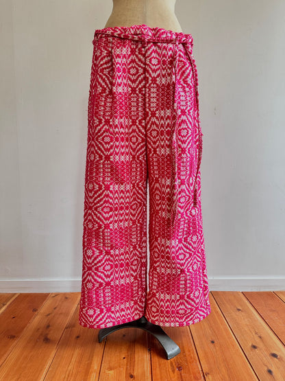 old coverlet tuck wide pants / pink × white