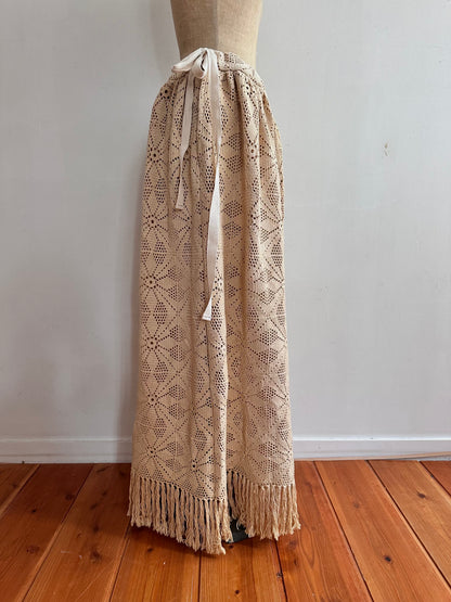 old lace gather skirt