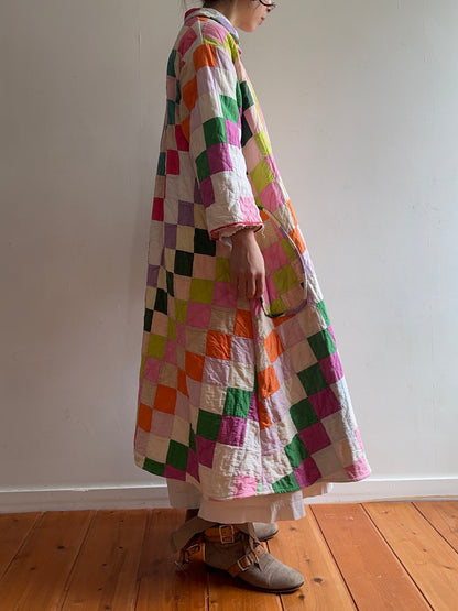 old quilt dress coat