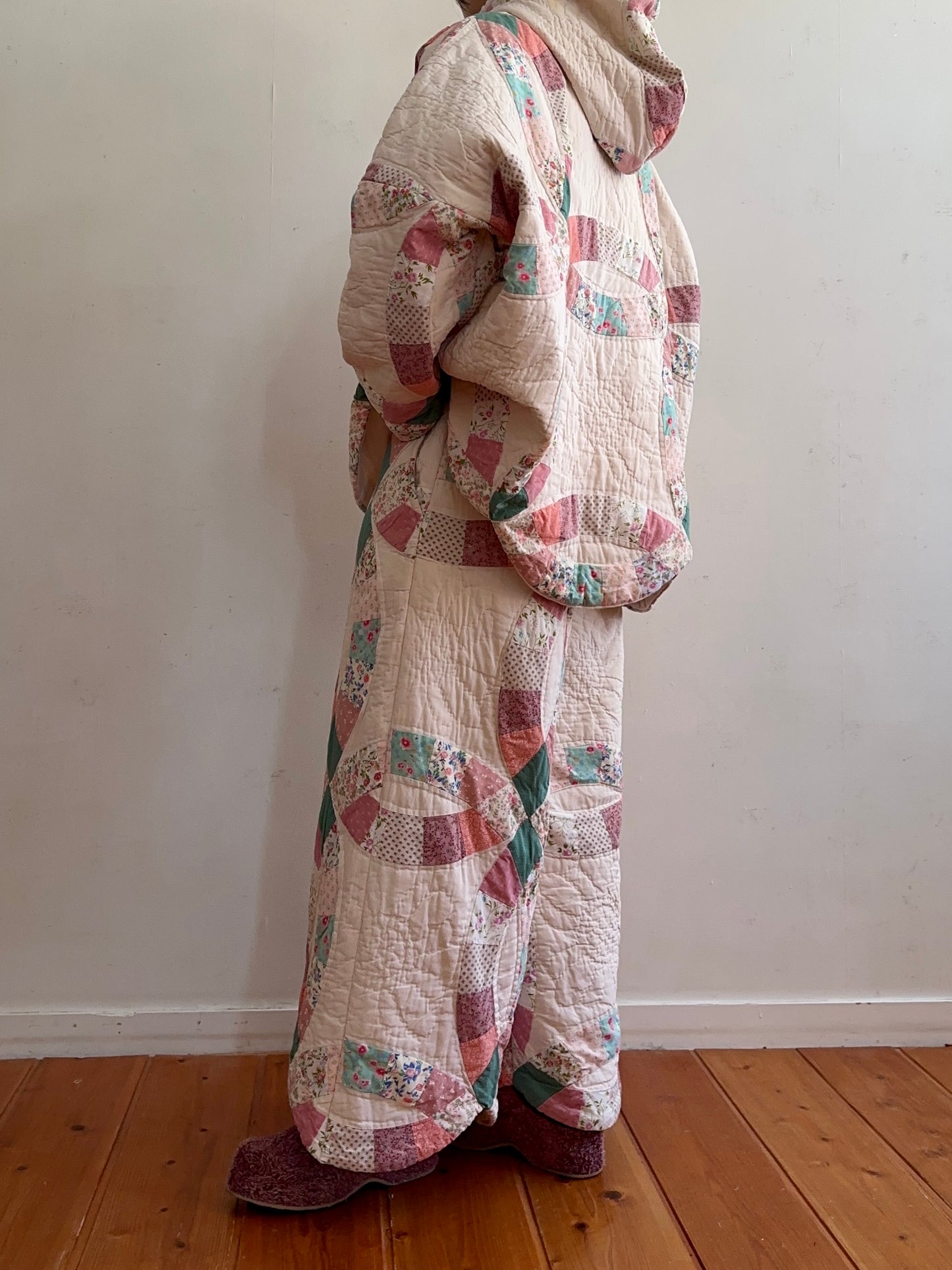 old quilt wide pants