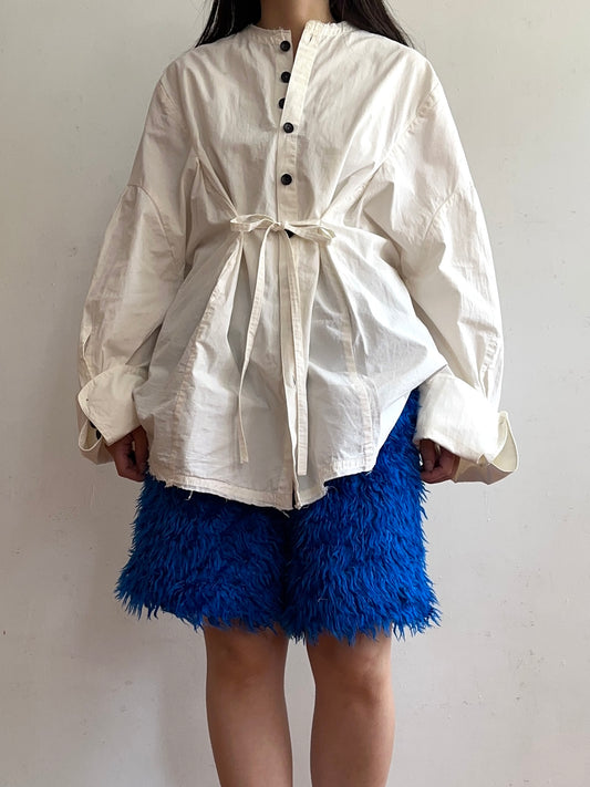 old fur short pants / blue