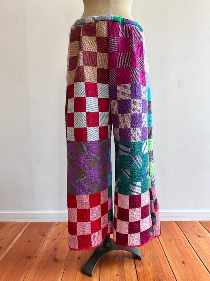 old quilt tuck wide pants