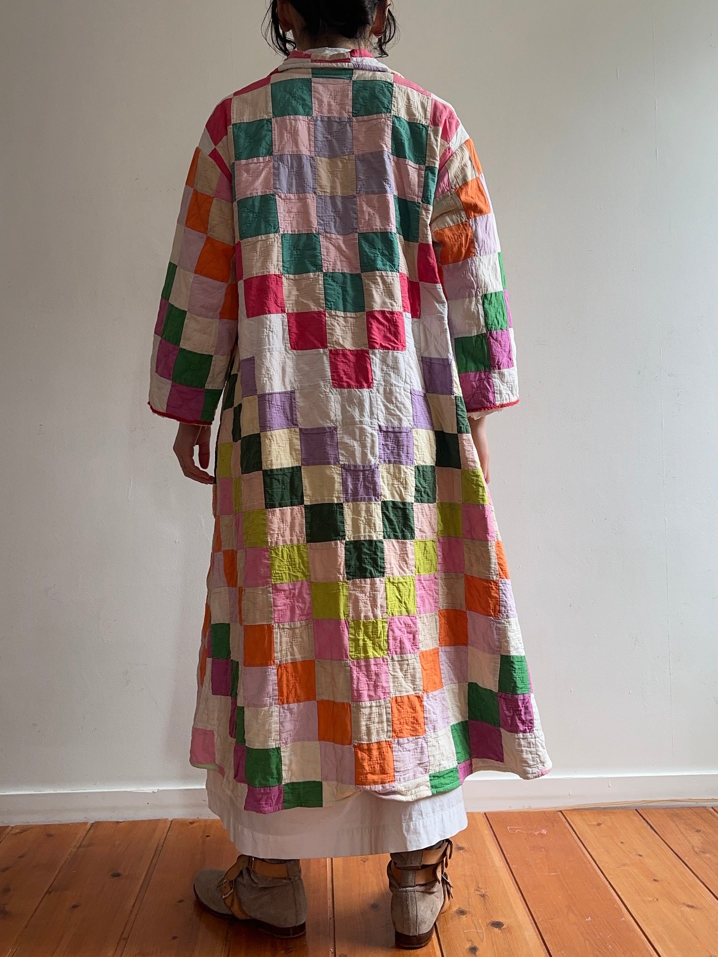 old quilt dress coat