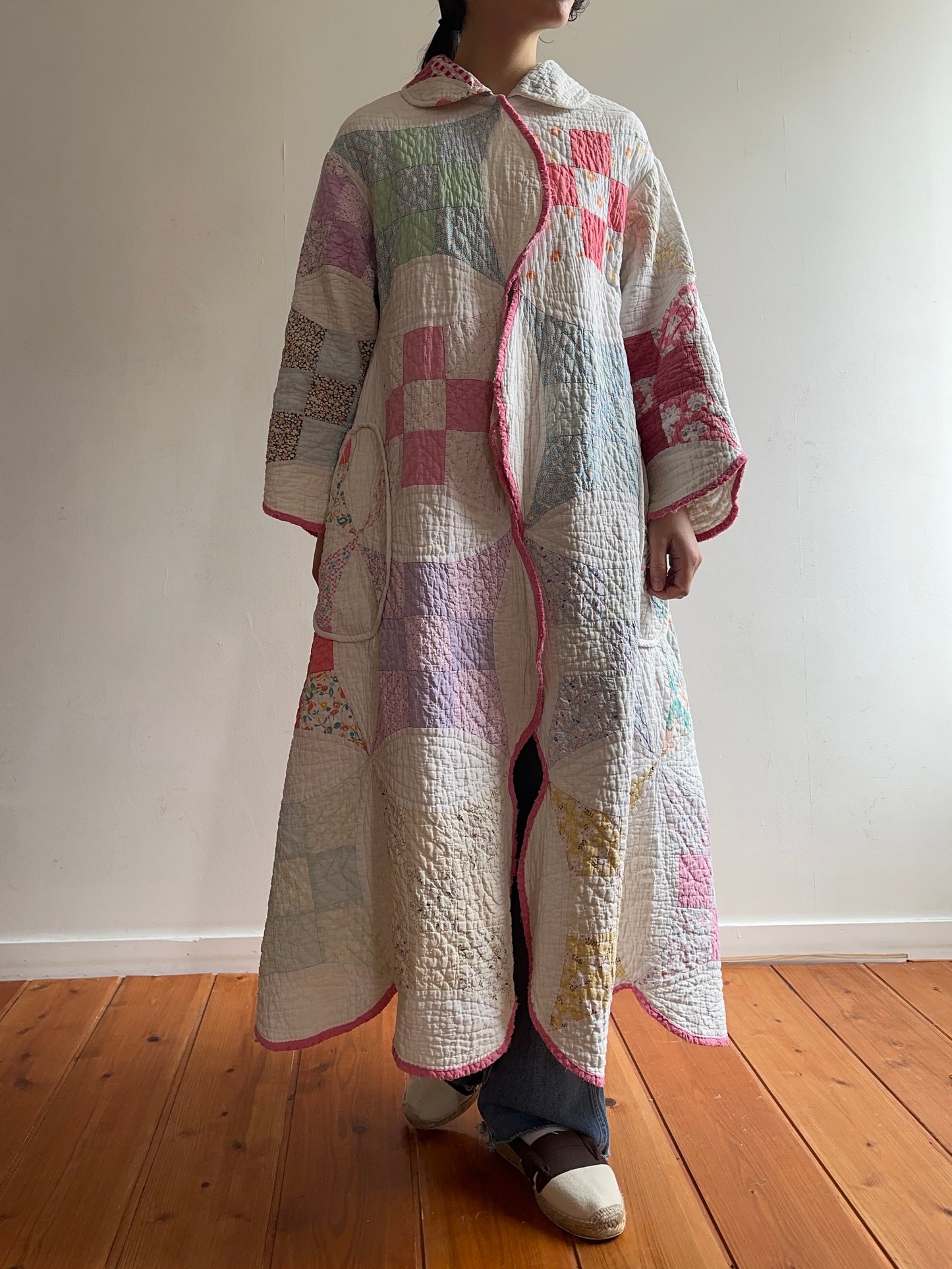 old quilt dress coat