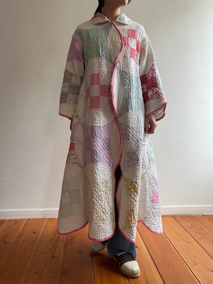 old quilt dress coat