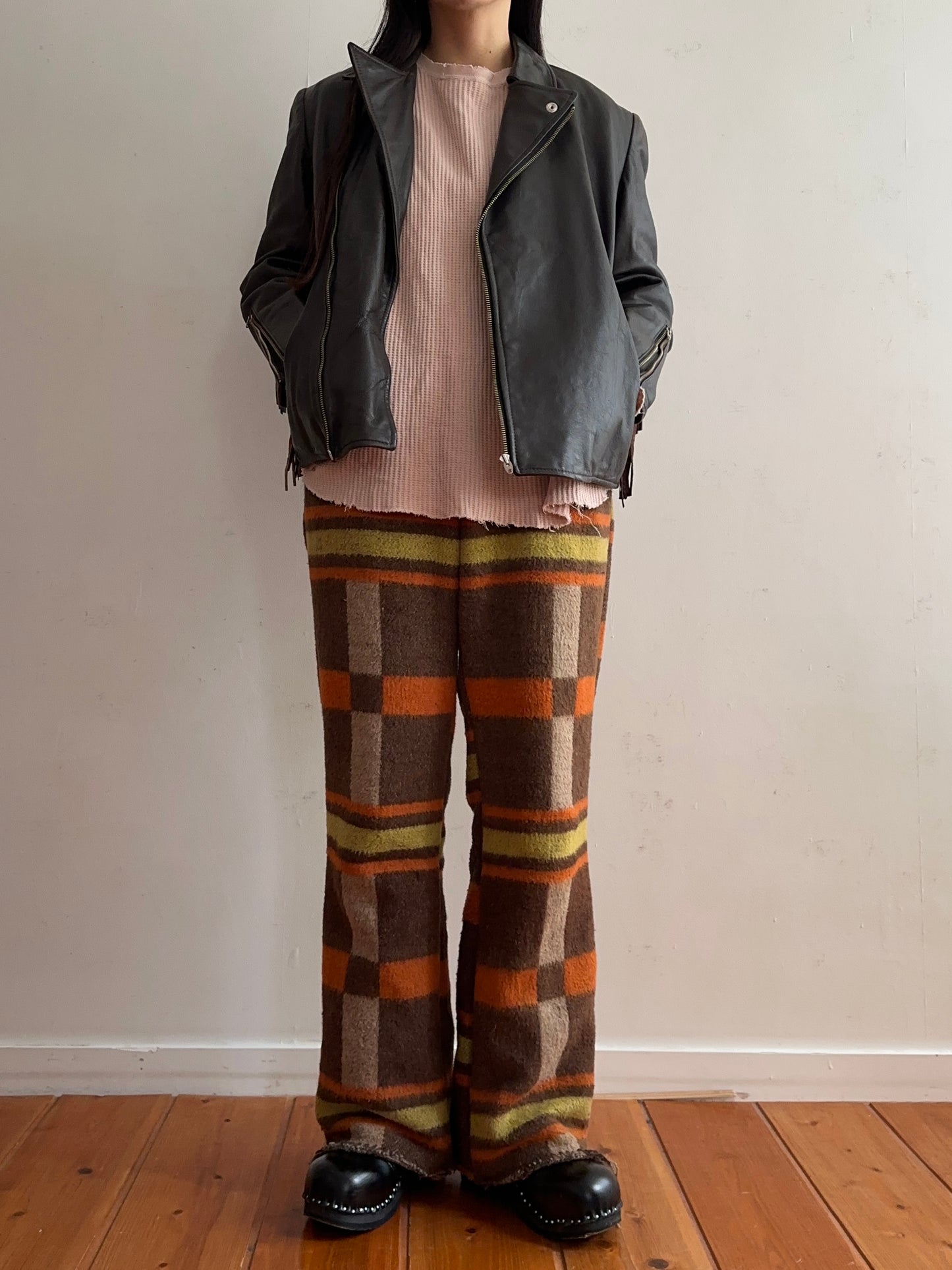 old blanket slim flare pants