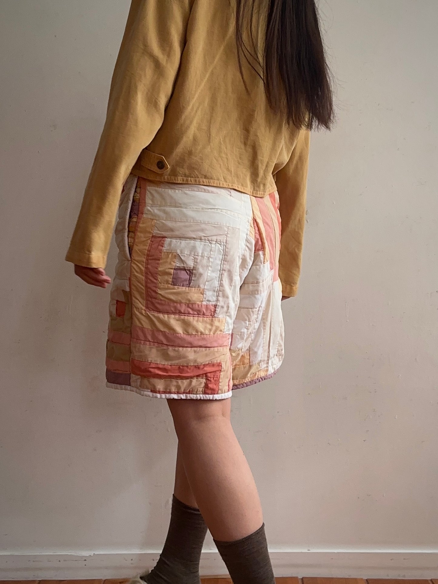 old quilt short pants