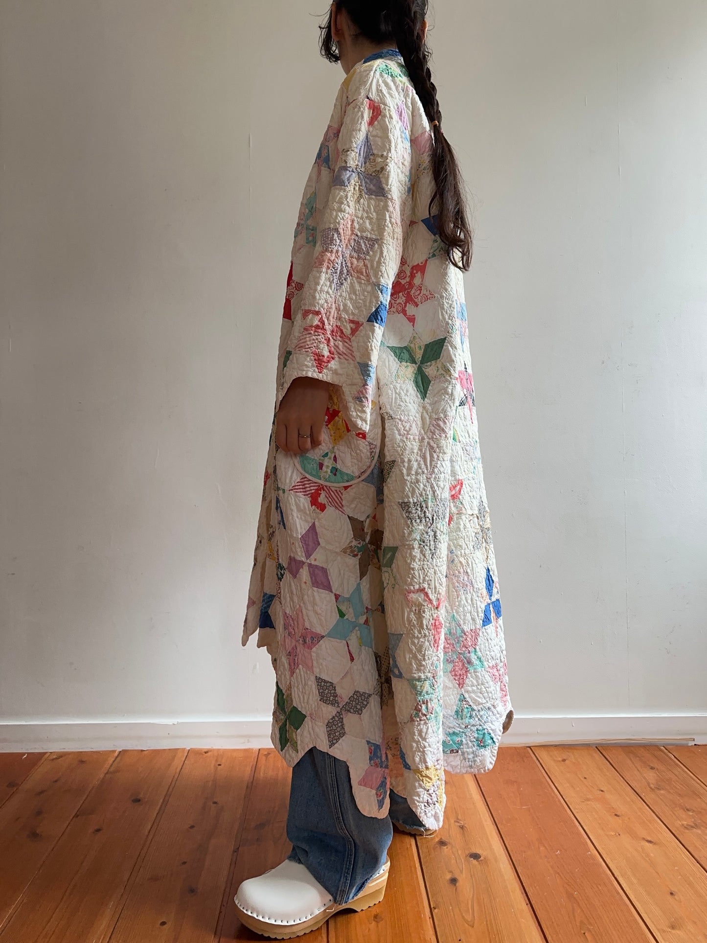 old quilt dress coat