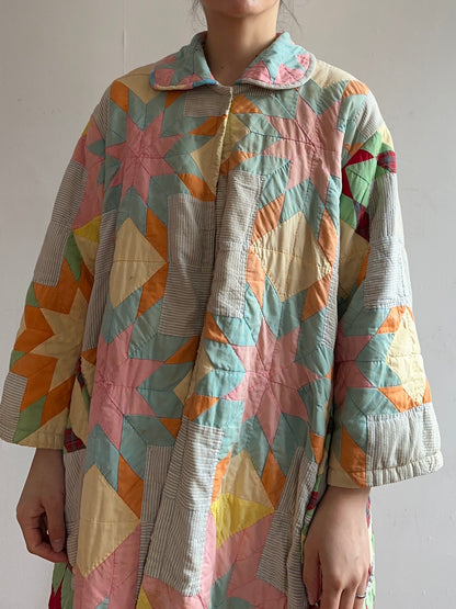 old quilt dress coat