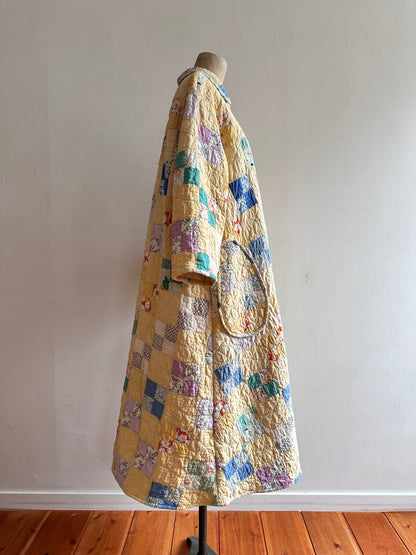 old quilt dress coat