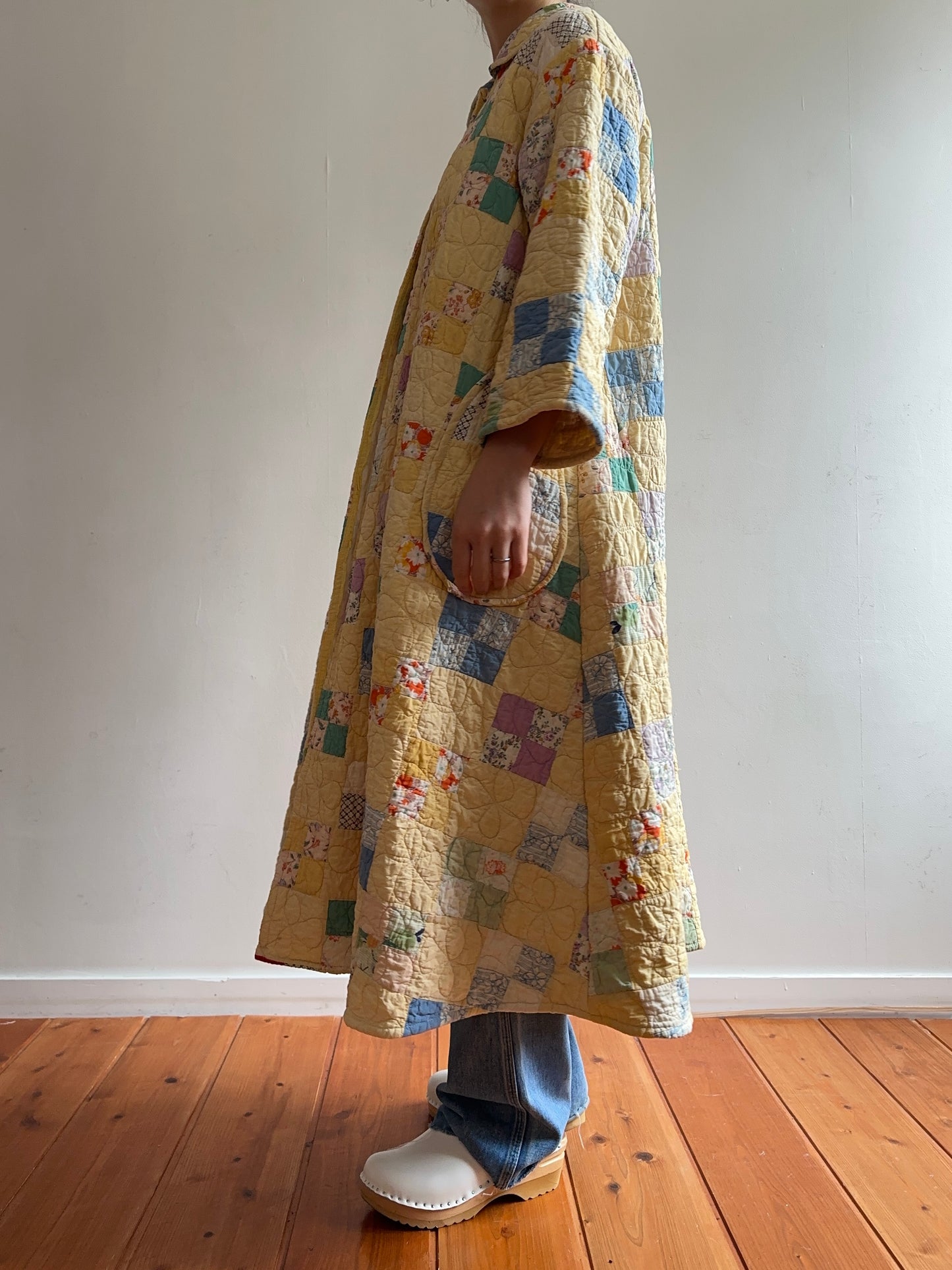 old quilt dress coat