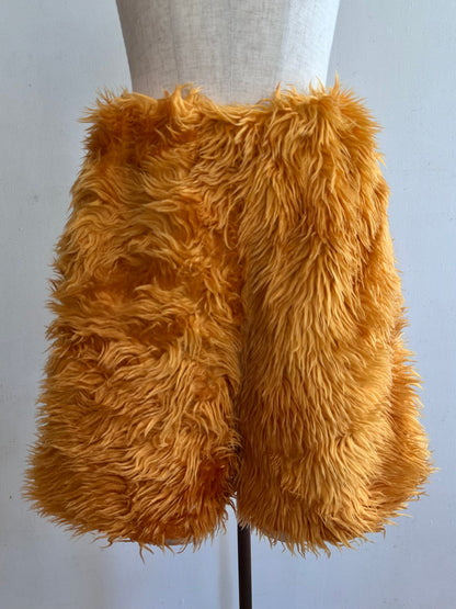 old fur short pants / marigold