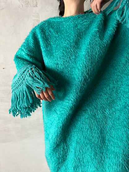 old fur fringe dress