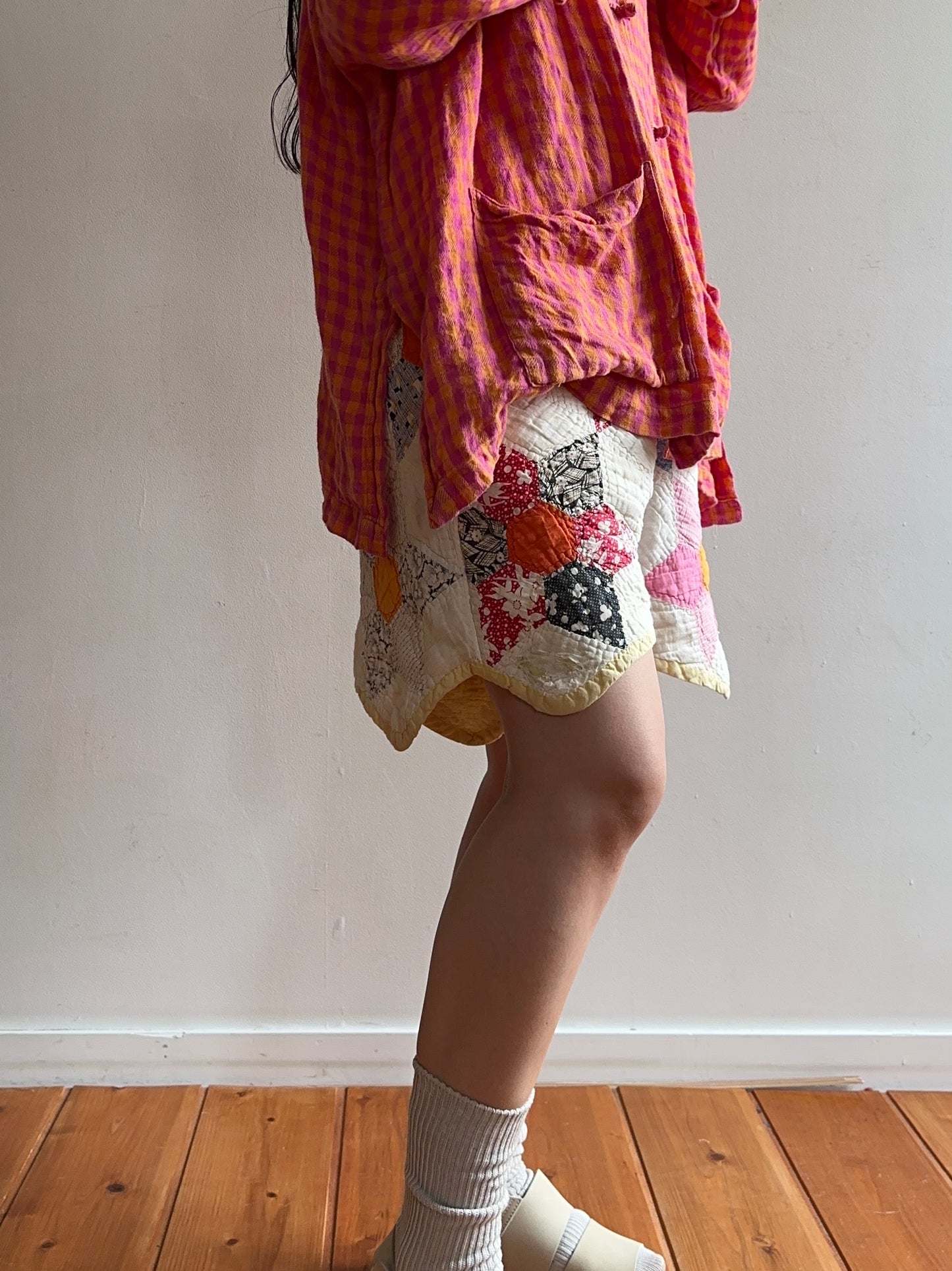 old quilt short pants