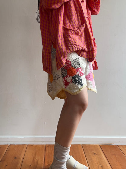 old quilt short pants