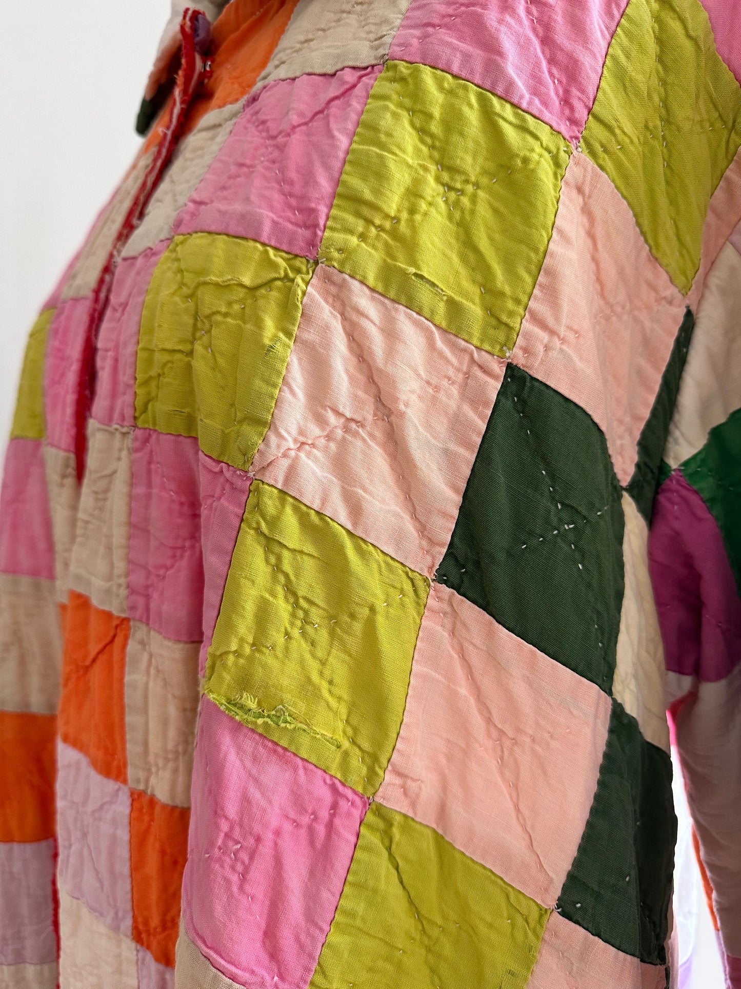old quilt dress coat