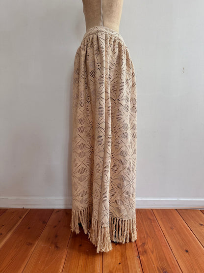 old lace gather skirt