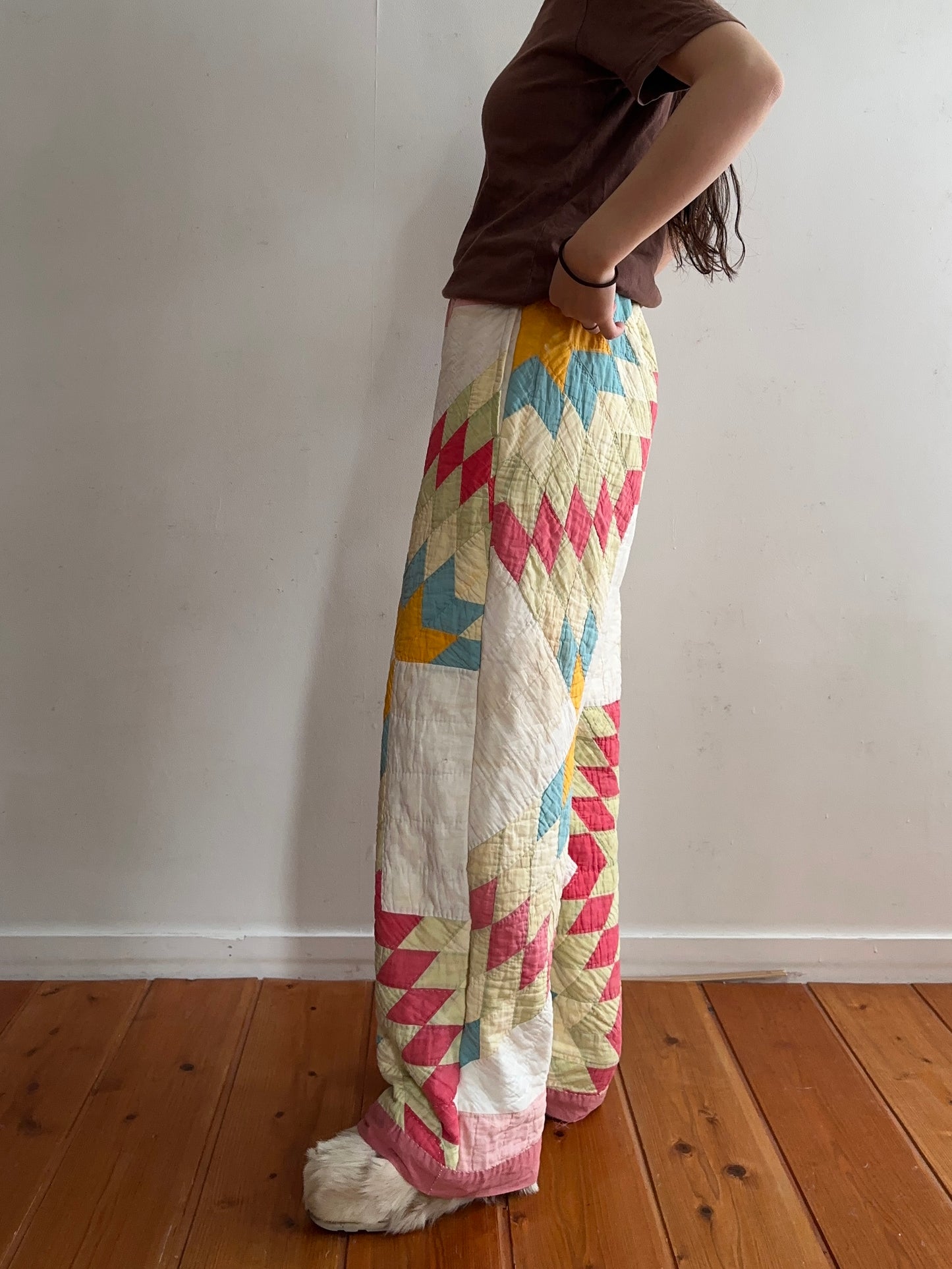 antique quilt pants