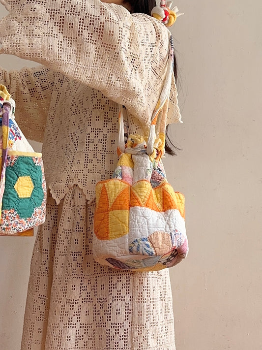 old quilt pocket bag