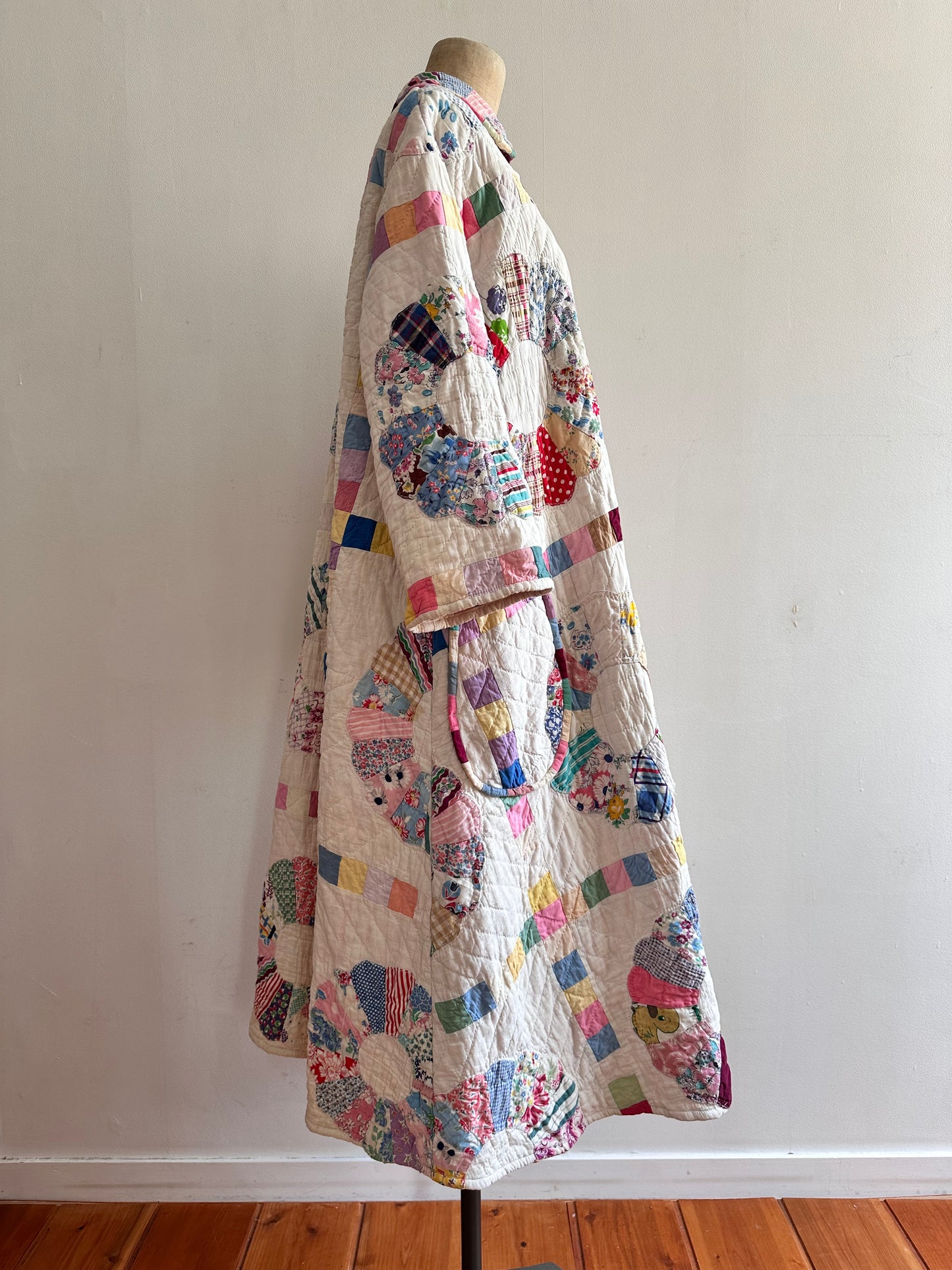 old quilt dress coat
