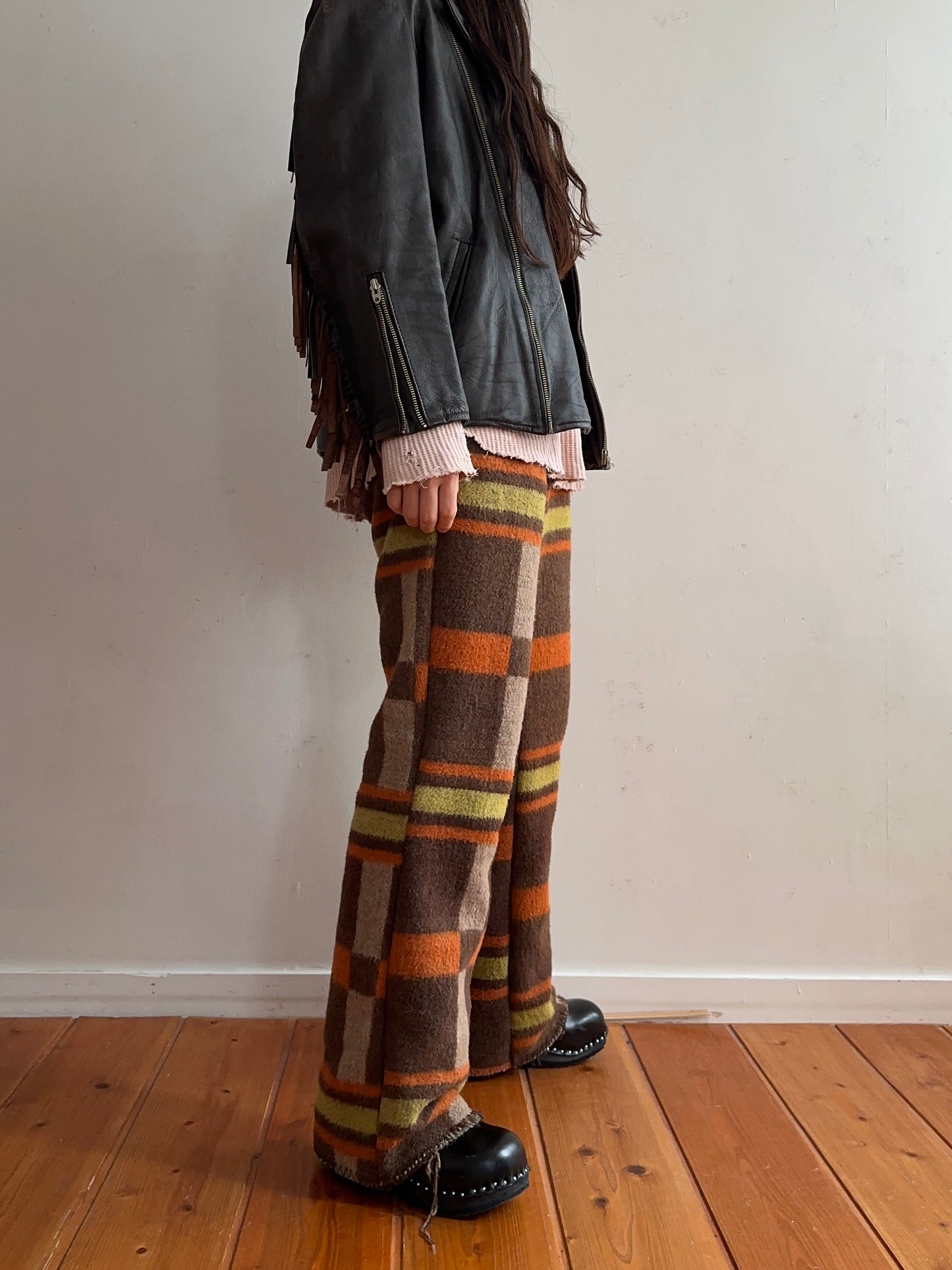 old blanket slim flare pants
