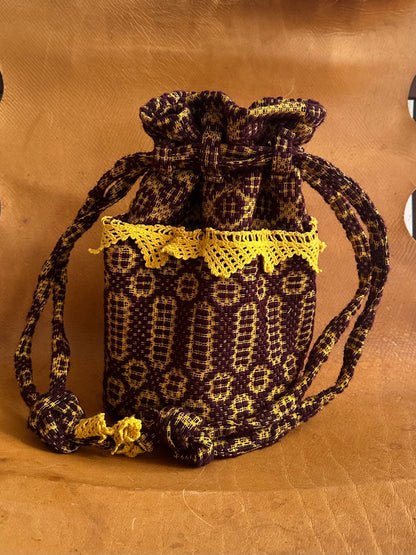 old coverlet pocket bag