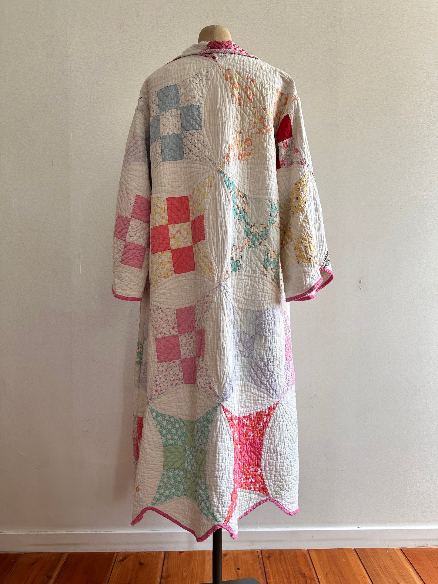 old quilt dress coat