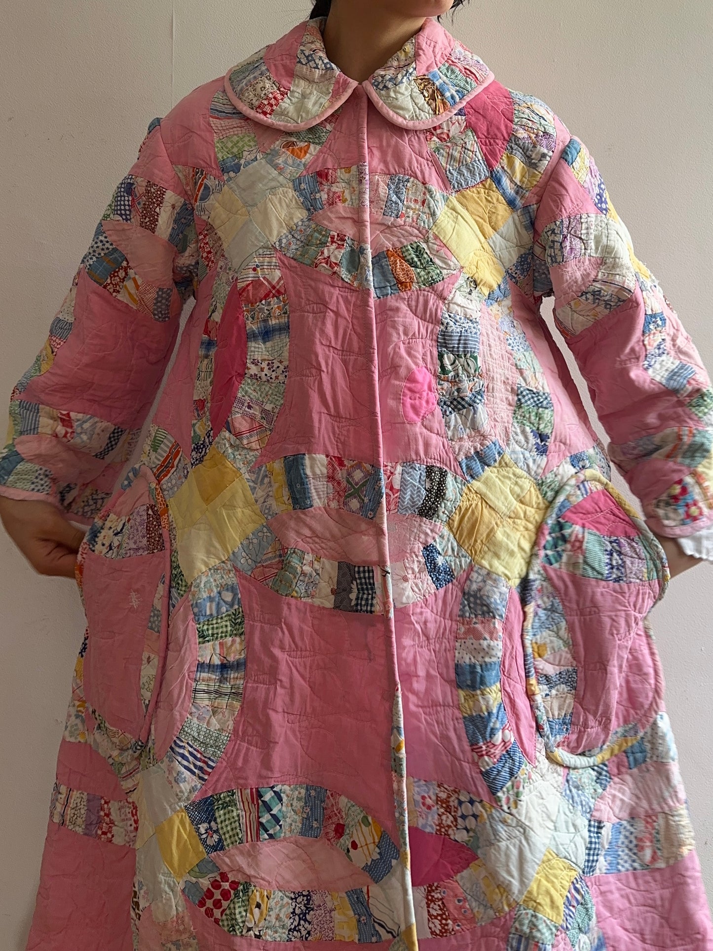 old quilt dress coat