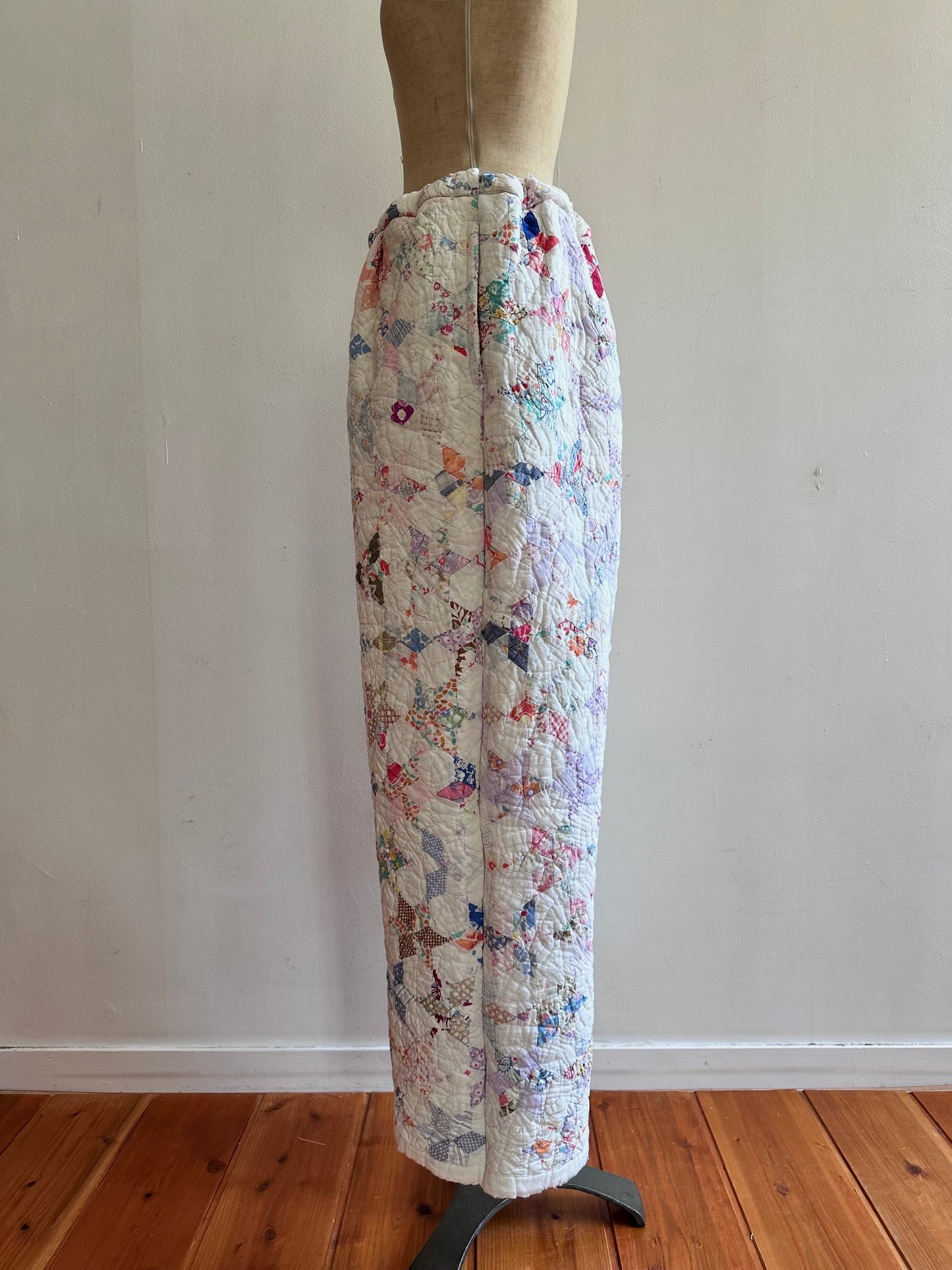 old quilt tuck wide pants