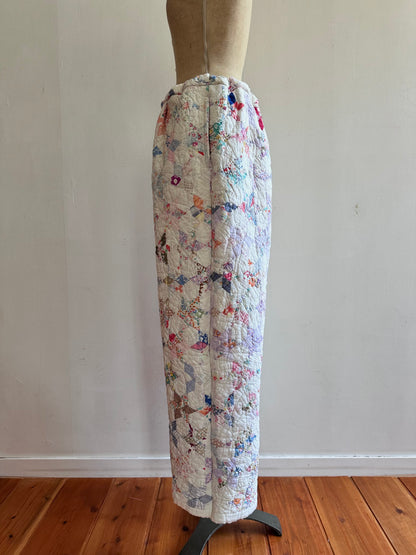 old quilt tuck wide pants