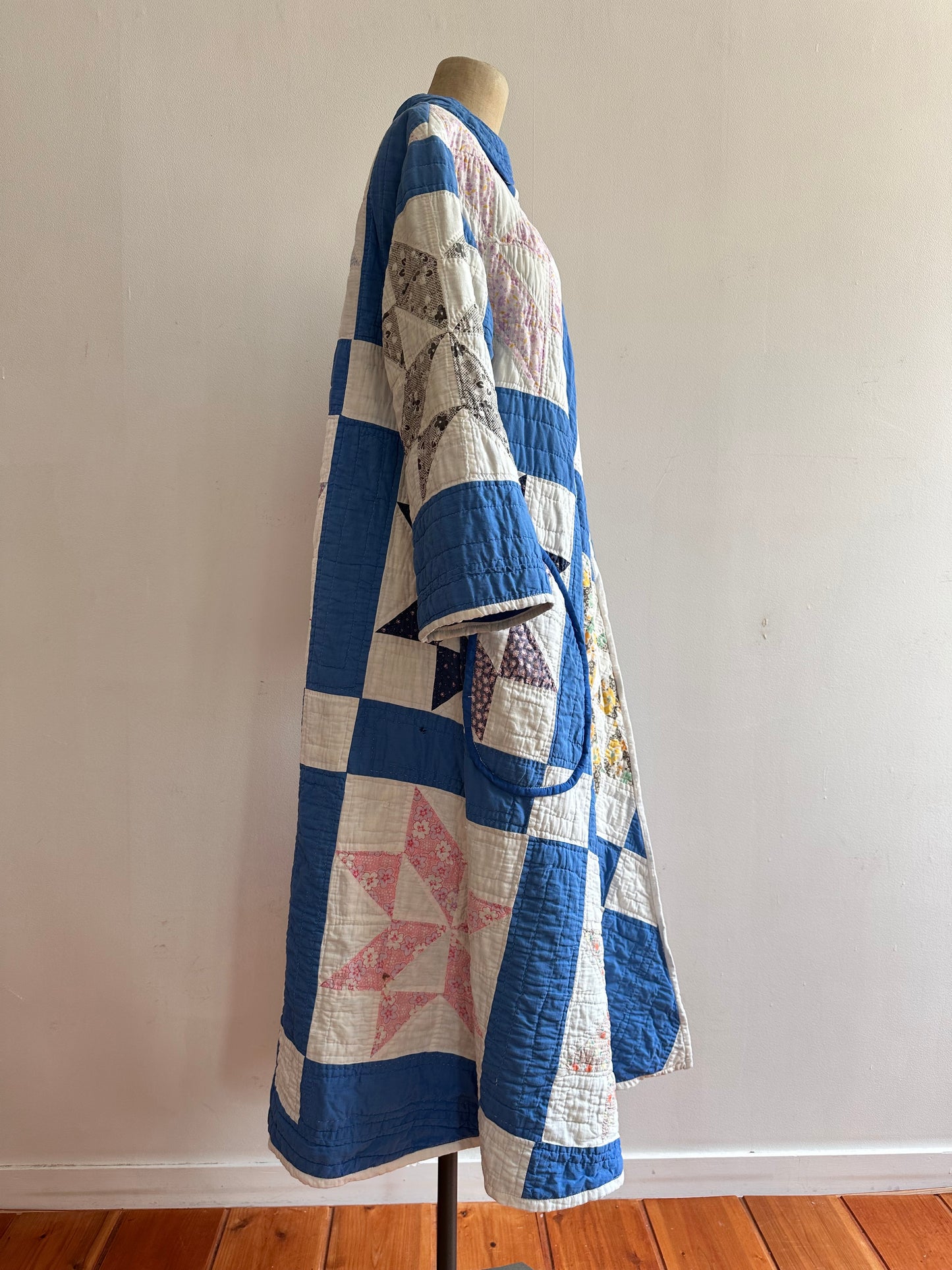 old quilt dress coat