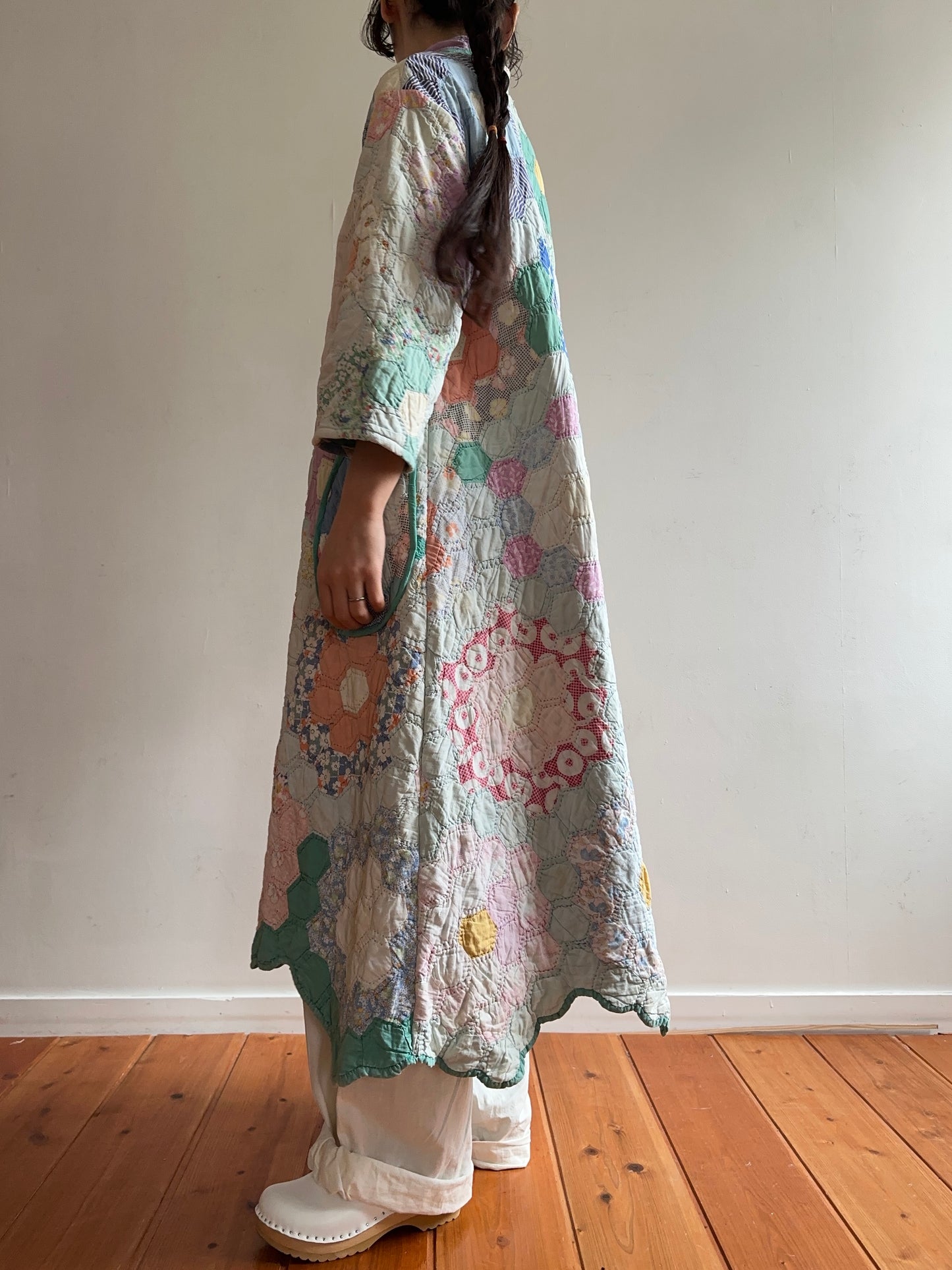 old quilt dress coat