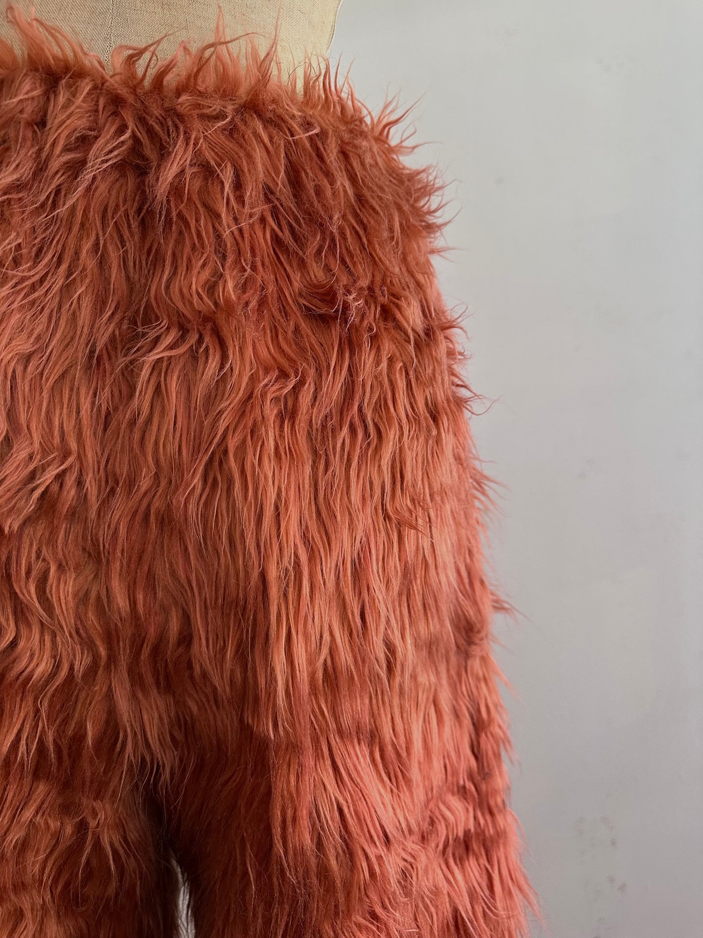 old fur pants /pink brown