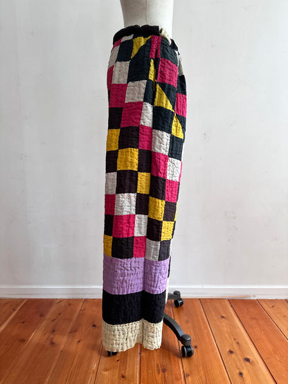old quilt tuck wide pants