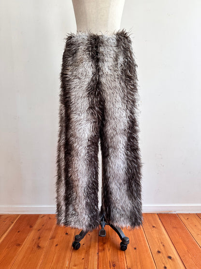 old fur pants / silver×grayish brown