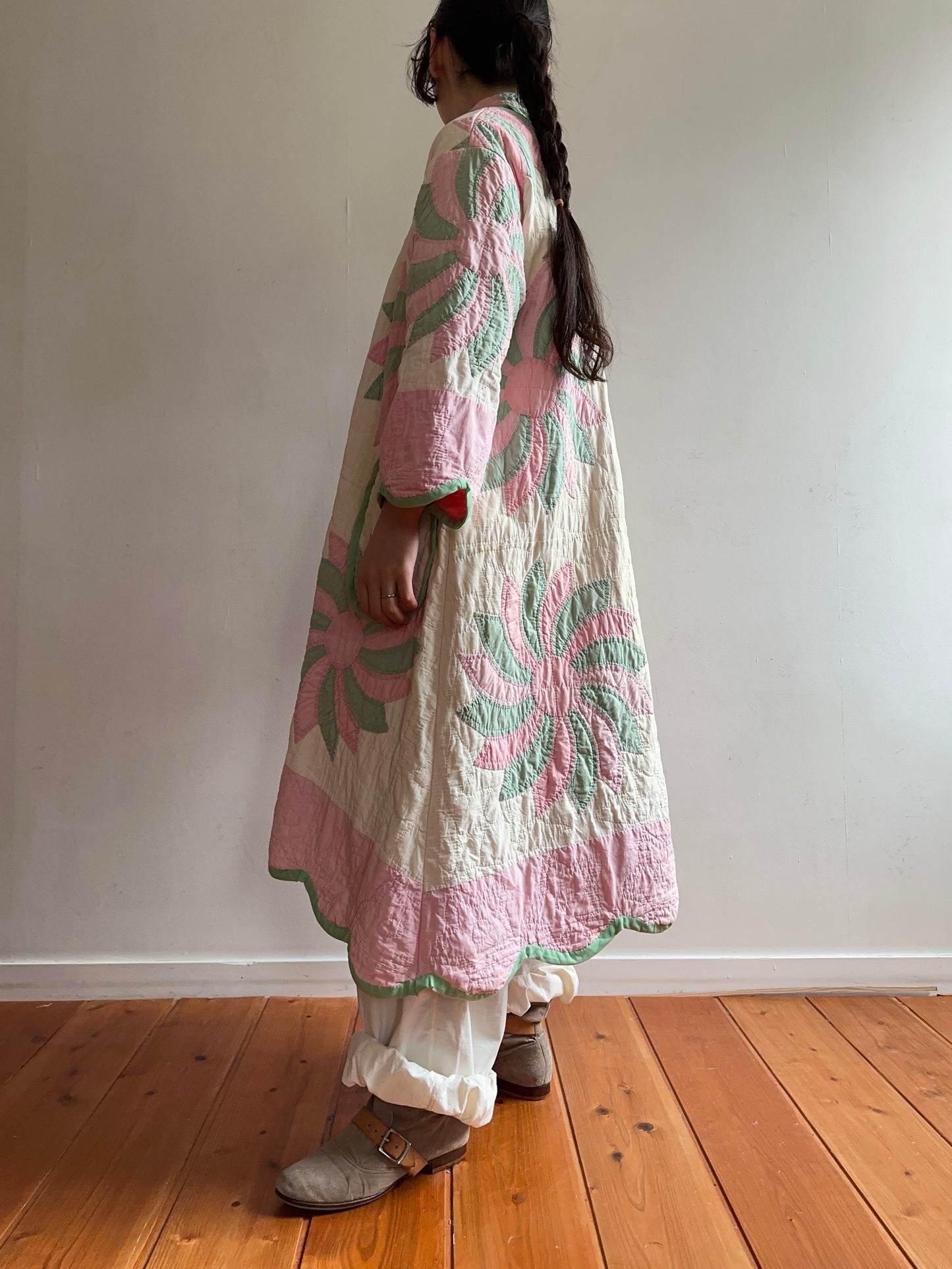 old quilt dress coat