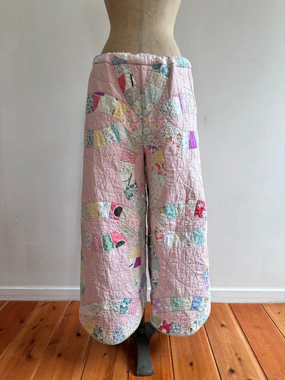 old quilt wide pants