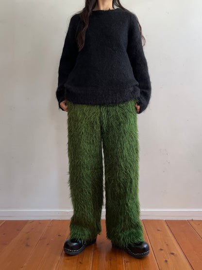 old fur pants / green