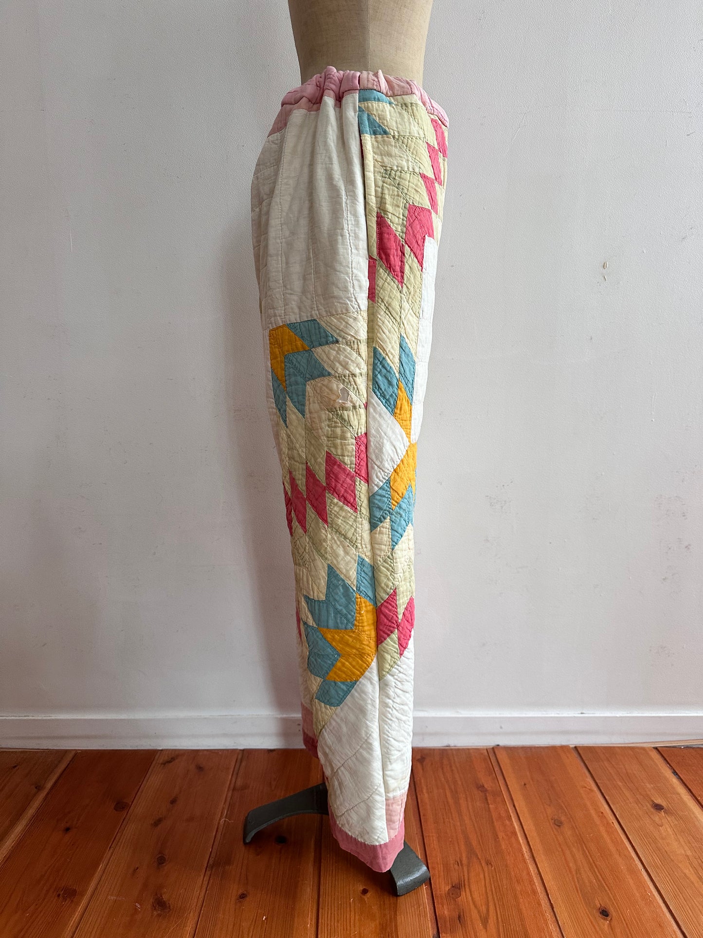 antique quilt pants