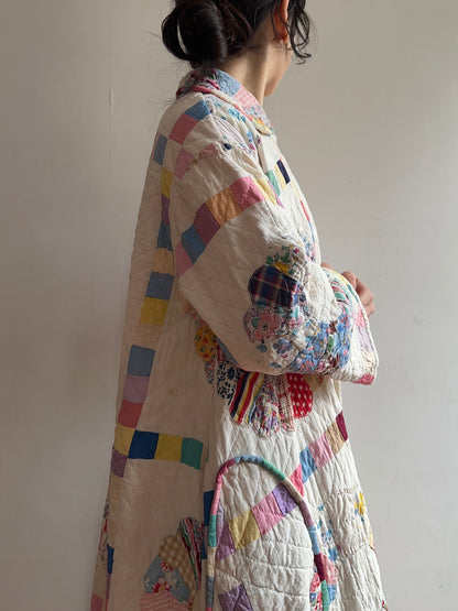 old quilt dress coat