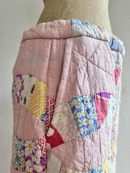 old quilt wide pants