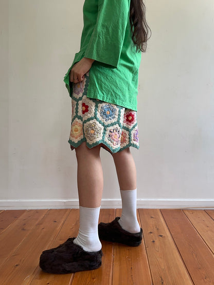 old quilt short pants
