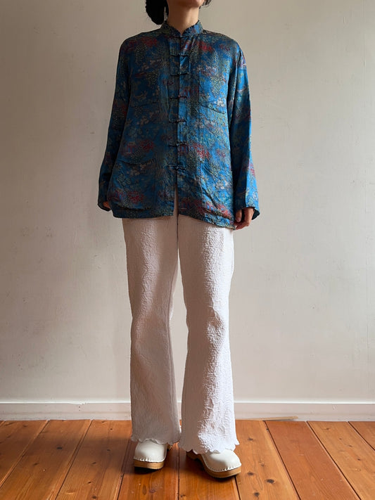 old fabric slim flare pants