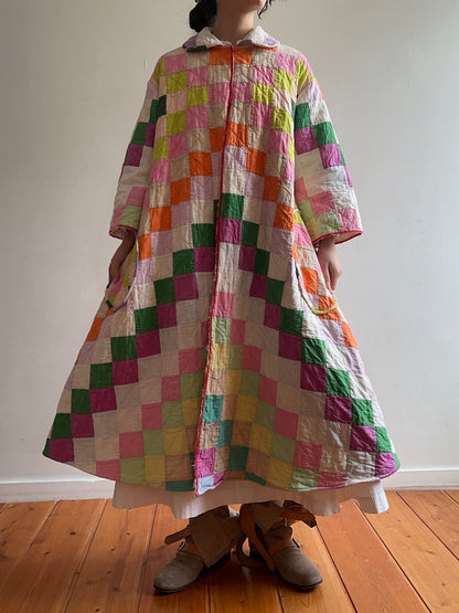 old quilt dress coat