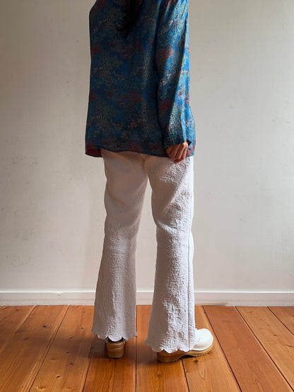 old fabric slim flare pants
