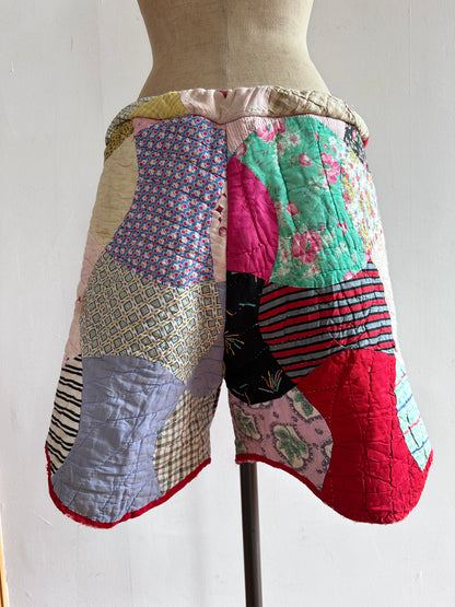 antique quilt short pants